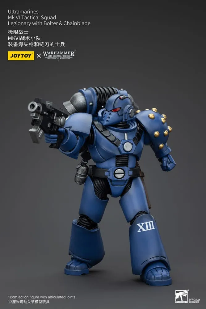 Warhammer The Horus Heresy Action Figure 1/18 Ultramarines MK VI Tactical Squad Legionary with Bolter& Chainblade 20 cm